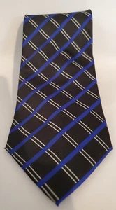 Macy's Colorado Rockies MLB cross striped black & blue neck tie - Picture 1 of 4