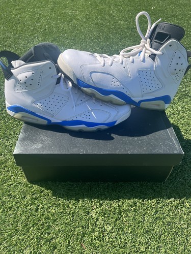 Air Jordan 6 Retro Sport Blu 2014 Uomo Taglia 12 384644 107 Basket