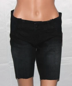 ISABEL MATERNITY BERMUDA SHORTS BLACK DENIM SIDE INSETS SIZES 2, 4, 10, 12, 14 - Picture 1 of 5
