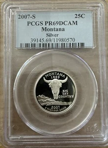 2007 S Montana Silver Quarter 25C PCGS PR 69 DCAM - Picture 1 of 4