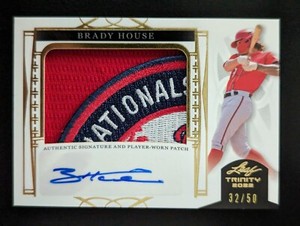 Brady House GOLD LOGO PATCH Autograph Auto #ed 32/50! 2022 Leaf Trinity!