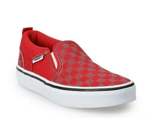 New Vans Asher Red Checkers Boys Slip-On Shoes Size: 11 Youth - Picture 1 of 5