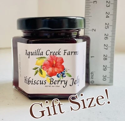 Jalea de bayas de hibisco ~ 4 oz. Tamaño de regalo ~ Texas hecho a mano ~ Aquilla Creek Farms Foto 1 de 4