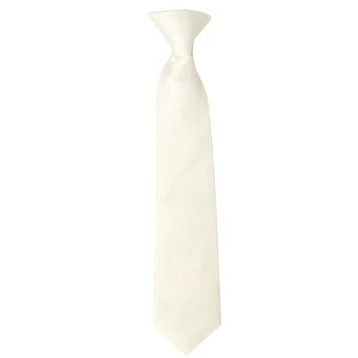 New Vesuvio Napoli Kid's Boy's Clip On Pre-tied Necktie size 14 Ivory Party - Image 1 of 2
