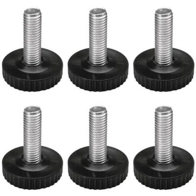 Nivelador Base M10 con Eje Roscado de Acero y Base de Nylon Negro, Juego de 6 Foto 1 de 4