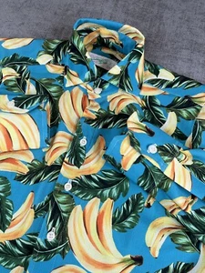 Wasserflugzeug Hemd Herren (2XS) blau gelb Bananen Dammit leicht Knopf Freizeit - Bild 1 von 7