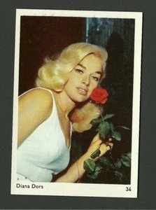 Diana Dors #34 Vintage 1960 Leaf Pop Music Movie Film Star Card Europe - Bild 1 von 1