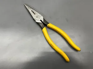 (L) KLEIN TOOLS D203-8N 8" HEAVY DUTY NEEDLE NOSE PLIERS SIDE CUTTERS - VGC USA - Picture 1 of 4