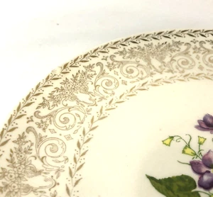 One Cunningham Pickett~Spring Violet~Salad Plate ~22 KT GOLD - Picture 1 of 5