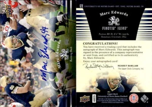 2013 Upper Deck Notre Dame Autographs #69 Marc Edwards G - NM-MT - Bild 1 von 1