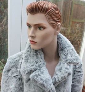 SISLEY Flausch Mantel Webpelz Grau Gr. M - Bild 1 von 14