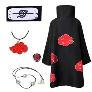 Anime Cloak Costume Summer Men Red Akatsuki Cosplay - Picture 1 of 12