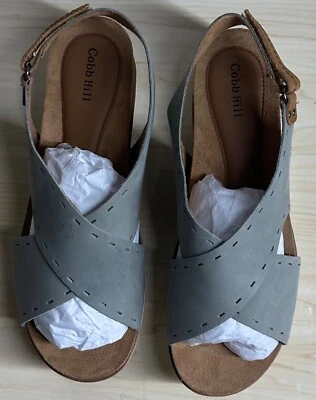 Sandalia de cuero de salvia Cobb Hill de Rockport May para dama *CI7772 8,5 M Foto 1 de 4