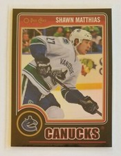 Shawn Matthias (Canucks) 2014-15 O-Pee-Chee hockey BLACK RAINBOW (only 100 made)
