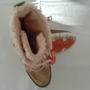 Sorel Damen Winterstiefel beige grün Kunstfell gefüttert Größe UK 3 - Bild 1 von 9