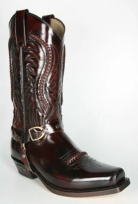 3434 Sendra Stivali Da Cowboy Flor. Fucsia Bordeaux Stivali Da Biker - Image 1 of 4