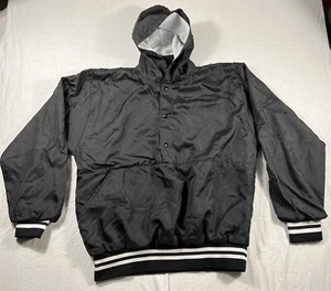 Chaqueta de Colección Don Alleson Atlética Para Hombre CAPUCHA 3 Snap PULLOVER Negra Años 80 XL - Imagen 1 de 9