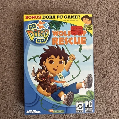 GO DIEGO GO - Wolf Pup Rescue - PC CD-ROM  - Bonus Dora Game Brand New Sealed - Image 1 of 4