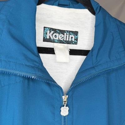 Vtg Kaelin 90s Windbreaker Jacket Teal Blue Zip Lightweight Unisex Streetwear Sz - Image 1 of 4