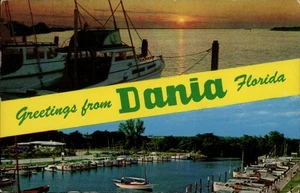 Postal de Florida 1964 vintage de saludos de Dania, Florida - Imagen 1 de 2