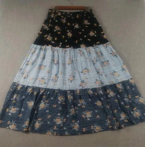 Falda DR2 Acampanada Larga Mujer Mediana Multicolor Floral Cintura Elástica Cordón - Imagen 1 de 14