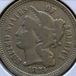1874 Three Cent Nickel #3876 - Picture 1 of 12