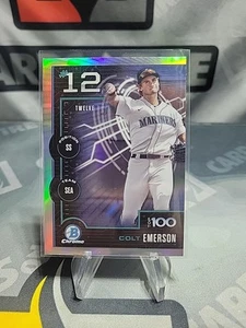 2025 Bowman Chrome Top 100 Prospects Colt Emerson Seattle Mariners #BTP-12 - Picture 1 of 2