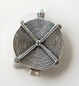 Mid Century Modern FRANKREICH 925 Sterling Silber Brosche & Anhänger 4 Punzenmacher - Bild 1 von 11