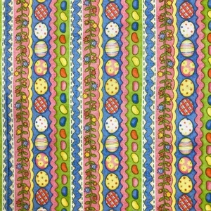 Colored Eggs and Jelly Beans Vertical Print by Debbie Mumm 100% cotton 1.25 yard - Picture 1 of 6