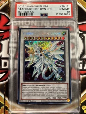 YuGiOh STARDUST SIFR DIVINE DRAGON #BLMM-EN151🔥PSA 10🔥1st ED-2025 SECRET RARE - Image 1 of 4