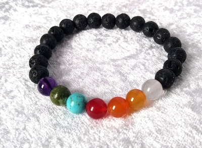 Eigen hergestelltes Chakra-Armband - 8 mm Perlen - NEU - Unisex - Bild 1 von 4
