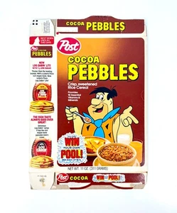Vintage 1985 Post Cocoa Pebbles Cereal Box Flintstones Hanna Barbera Advertising - Picture 1 of 2