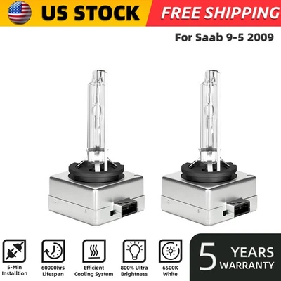 2PCS For Saab 9-5 2009 D1S HID Xenon Headlight Bulbs High&Low Beam 6000K White - Image 1 of 4