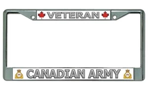 Veteran Canadian Army Chrome License Plate Frame - Bild 1 von 1