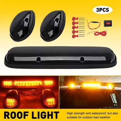 LED Smoked Amber Cab Roof Light For Chevrolet Silverado 1500 2500 HD 2002-2007 C - Imagem 1 de 4