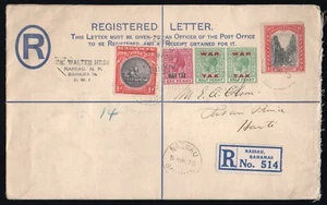 Bahamas 1930 KGV Scott 85 MR7 71 MR11 (2) immatricolato 2p env Nassau ad Haiti - Foto 1 di 2