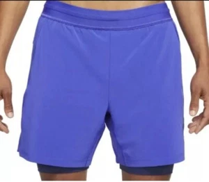 Men's Nike Flex 2 in 1 Yoga Shorts Size XL-Tall Dri Fit Blue DC5320-430 New - Picture 1 of 6