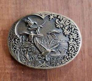 NUEVO Cinturón Hebilla Patos Cazador de Pájaros Naturaleza Deportista De Colección Años 70 Premio Diseño Medallas - Imagen 1 de 7