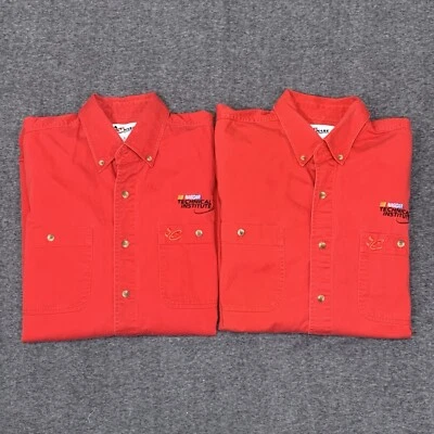 NASCAR Technical Institute Lot of 2 Red Button Down Shirts Large - Image 1 of 4