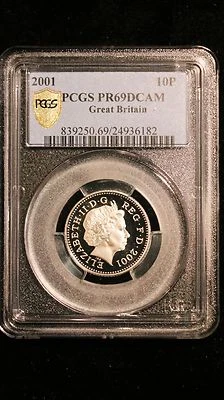 2001 Great Britain PCGS PR69 DCAM 10 Pence - Image 1 of 2