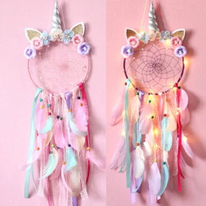1/2pc Dream Catcher LED Light Up Dreamcatcher Feather Bedroom Wall Hanging Decor - Picture 1 of 16