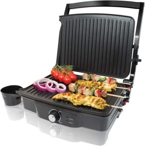 2000W Twin Duo 180° Panini Presse und Flachgrill, Edelstahl, Gesundheitsgrill - Bild 1 von 12