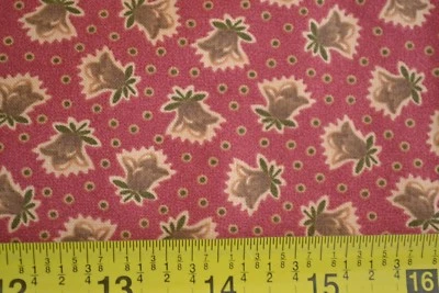 By 1/2 Yd, Tan & Brown Floral on Rusty-Red Quilt Cotton, Moda/Thompson, B336 - Image 1 of 4