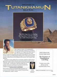 The Treasure of Tutankhamun Gold Ring Franklin Mint Print Ad - Picture 1 of 1