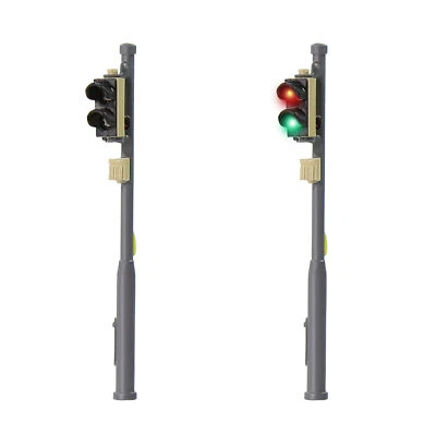 Evemodel 2pcs HO Scale Traffic Signal Red Green Block Signal Lights JTD879RG - Image 1 of 4
