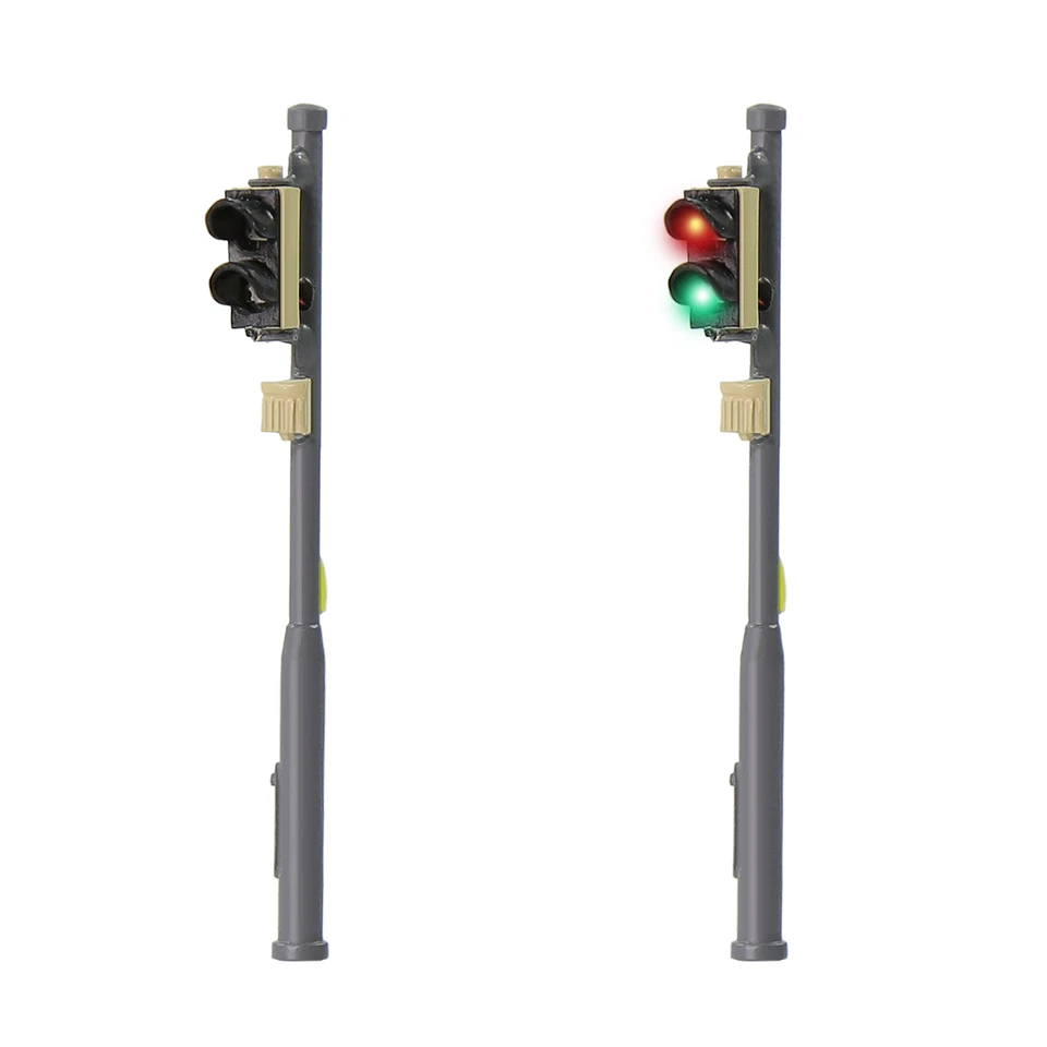 Evemodel 2pcs HO Scale Traffic Signal Red Green Block Signal Lights JTD879RG - Image 1 of 4