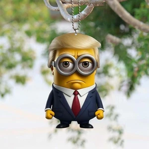 Mini-Trump Colgante Acrílico Llavero Colgante Creativo Amarillo Coche Mochila Plana - Imagen 1 de 9