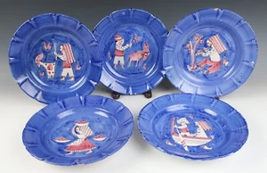 5 Vintage Vietri Italy Giordano Plates Italian Art Pottery Mid-Century Modern - Picture 1 of 15