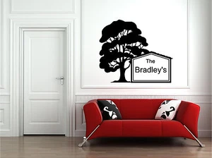 Personalized Family Name & Tree Wall Sticker Wall Art Decor Vinyl Decal Mural   - Picture 1 of 3