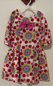 Bonnie Jean Girls Size 6 Ivory 3/4 Sleeved Floral Dress! M1182